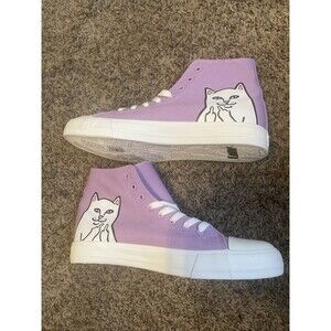RIPNDIP Nerm High Lord Nermal Cat Mens 10 Lavender High Top Lace Up Shoes